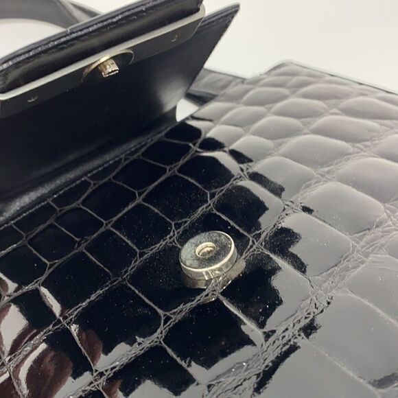 Vicosta Croc Embossed Leather Classic Satchel Bag Made in Spain - Picture 9 of 12